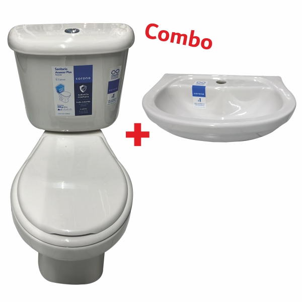 COMBO INODORO + LAVAMANOS ACUACER BLANCO SIN PEDESTAL