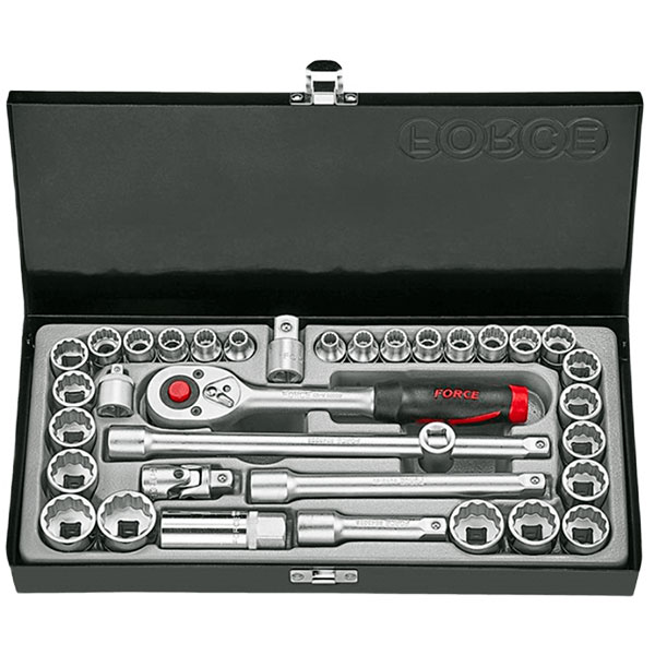 JUEGO 35 PIEZAS CUBO 12PTS 3/8 MIXTO 3351