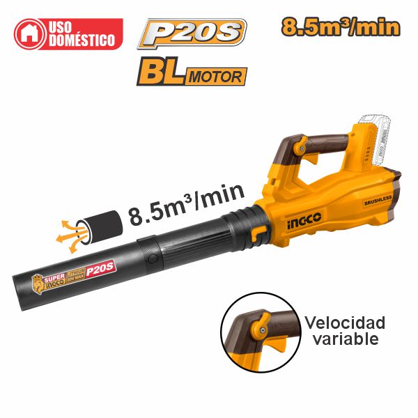 SOPLADORA INALÁMBRICA 20V SIN BATERÍA Y CARGADOR #CABLI20428