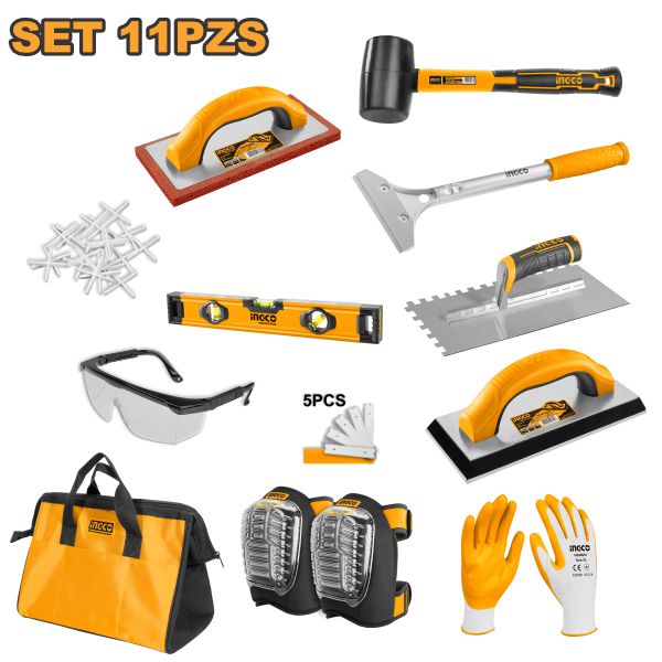 SET 11 PIEZAS DE HERRAMIENTAS PARA INSTALACIÓN DE CERÁMICA HKTTS1108