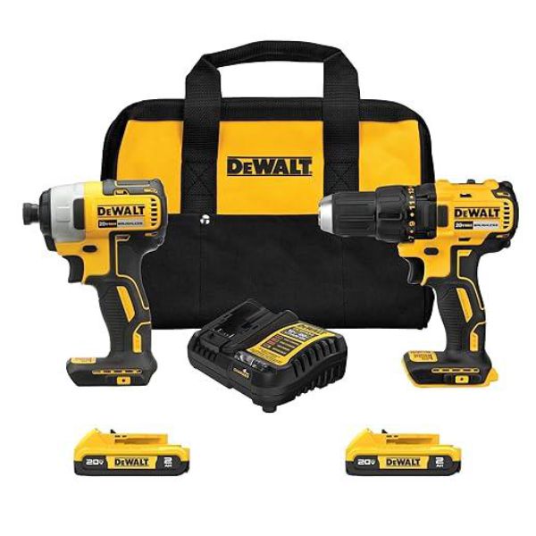 TALADRO 1/2´´ + ATORNILLADOR IMPACTO 1/4´´ 20V DCK277D2